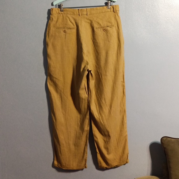 Maltos tan linen & rayon vintage dress slacks 34W - Picture 15 of 17
